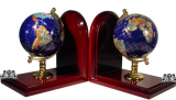 Ocean Gemstone World Globe Bookends
