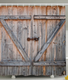 Old Wooden Garage Door American Country Style Decorations for Bathroom