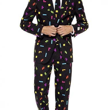 Opposuits Mens Tetris Suit and Tie