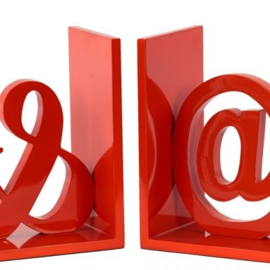 Orange Wooden @ & Bookends