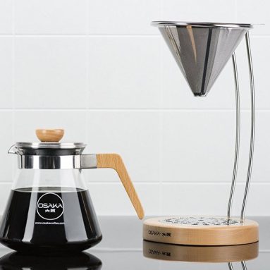 Osaka Pour-Over Coffee Dripper with Wood Stand