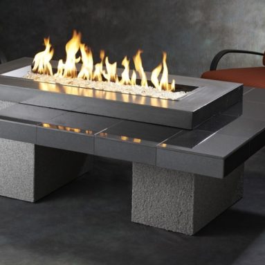 Outdoor Great Room Uptown Black Crystal Fire Pit Table