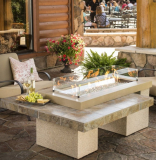 Outdoor Greatroom Uptown Chat Height Brown Gas Fire Pit Table