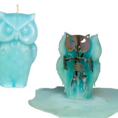 Owl Candle – Unscented – Skeleton Candles