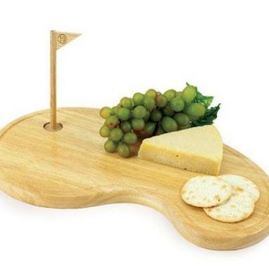 NAUTRAL WOOD PUTTING GREEN SHAPED CUTTING BOARD