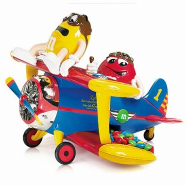 M&Ms Toy Airplane Chocolate Candy Dispenser Plastic
