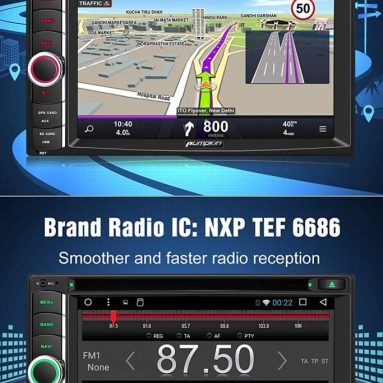 PUMPKIN Android 8.1 Car Stereo Double Din DVD Player with GPS