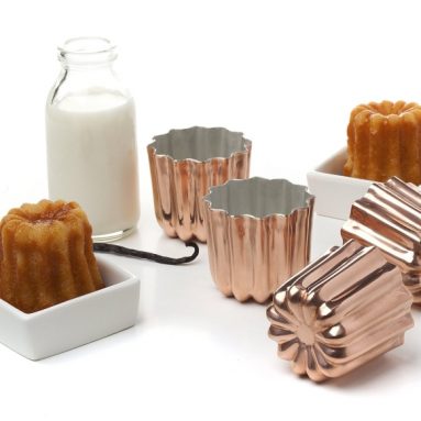 Pack of 4 Copper Tinned Interior Molds Cannele