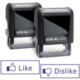 Pair of LIKE/DISLIKE Facebook Ideal 50 Self-inking Rubber Stamps