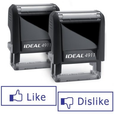 Pair of LIKE/DISLIKE Facebook Ideal 50 Self-inking Rubber Stamps