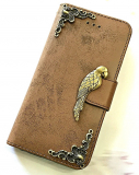 Parrot handmade phone wallet cover