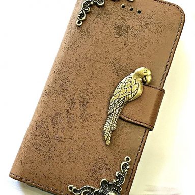 Parrot handmade phone wallet cover