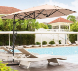 Patio Umbrella Double-Sided Patio Outdoor Umbrella Tan