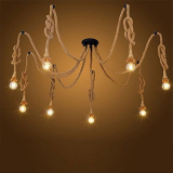 Pendant lights 8 Heads Country Retro Hemp Rope Hanging Lamp