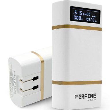 Perfine 10000mAh Portable Charger External Battery Dual USB Wall Charger Fast Charging Power Bank