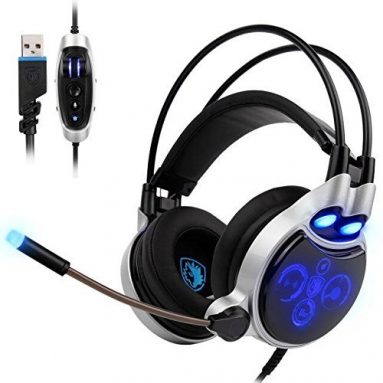 Physical 7.1 Surround USB Gaming Headset Headphone LED Lights