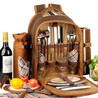 Picnic backpack for 4 picnic basket