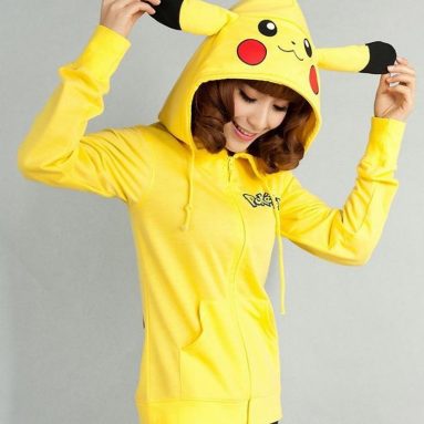 Pikachu Stitch Zip UP Hoodies Jacket Coat Sweatshirt Costume