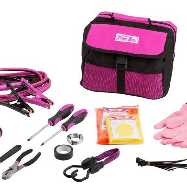 Pink Emergency Roadside Assistance Kit for Vehicles