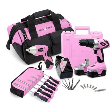 Pink Power 18V Cordless Drill Driver & Electric Screwdriver Combo Kit