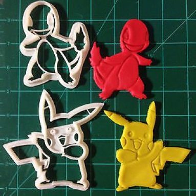 Pokemon Pikachu & Charmander cookie cutter
