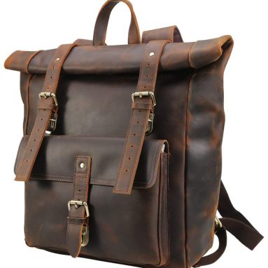 Polare Retro Full Grain Leather 17″ Laptop Backpack