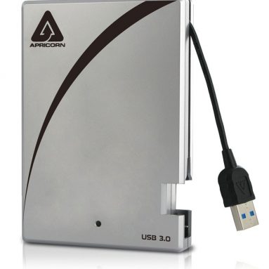 Portable 3.0 USB 1 TB Drive with Integrated USB Cable