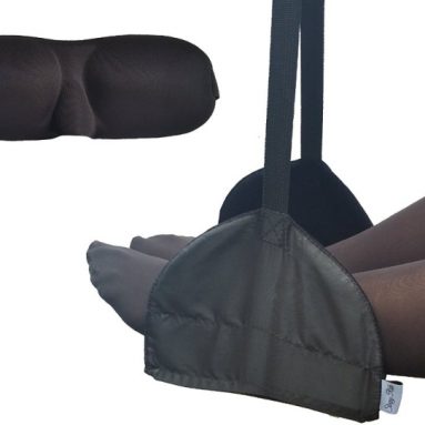 Portable Airplane Footrest and Memory Foam Sleep Mask