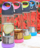 Portable Glass Water Bottle with Sleeve Tea Fruit Infuser