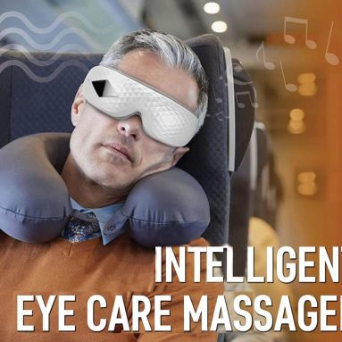 Portable Heated Eye Mask and Massager with Built-In Bluetooth Speaker