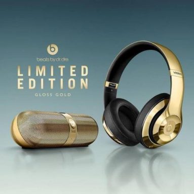 Portable Speaker and Beats Studio Wireless Headphones – Gold