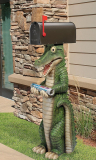 Postal Gator Mail Post Sleeve Statue