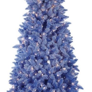 Pre-Lit Lightly Flocked Blue Tree