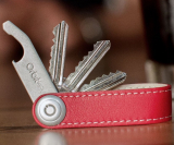 Premium Leather Orbitkey Red With White Stitching