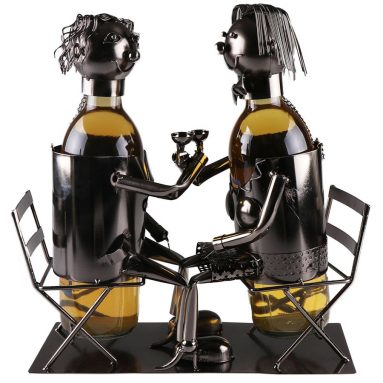 Metal Couple Drinking Wine Bottle Holder
