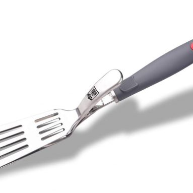 Premium Stainless Steel Grip Tongs Spatula Easily Flips Burgers Secure Grip Handle