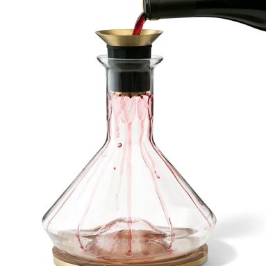 RBT Decanter with Wood Coaster and Micro-Perforated Aerator