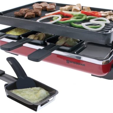 8 Person Raclette with Reversible Cast Iron Grill/Griddle Plate