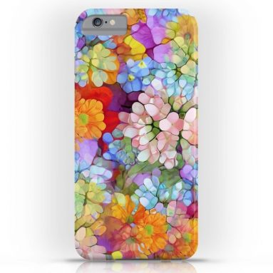 Rainbow Flower Shower Slim Case iPhone 6 Plus