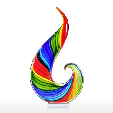 Rainbow Glass Sculpture Hand Blown Glass