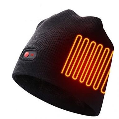 Rechargeable Electric Warm Heated Hat Winter Battery Skull Beanie
