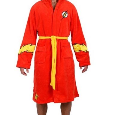 Red Flash Hooded Fleece Robe