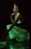 Remote Control Multicolors Luminous Clothing Optic Fiber Material Led Flashing Dress