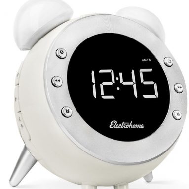 Retro Alarm Clock Radio with Motion Activated Night Light and Snooze