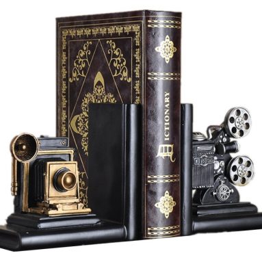 Retro Camera Bookends Racks Book Ends Sets Bookshelf Organizers