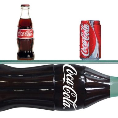 Retro Coca Cola Resin 3D Bottle Wall Shelf