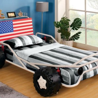 Ricky Racer Twin Metal Race Car Bed