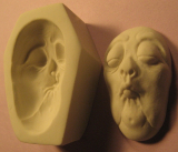 Rigid Polymer Clay Spinster Hag Doll Face Cab Push Press Molds Mould