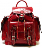 Roma Backpack in Red Italian Polished Calf-Skin Leather