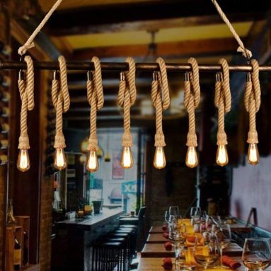 Rope Pendant Light Hanging Lamp Chandelier